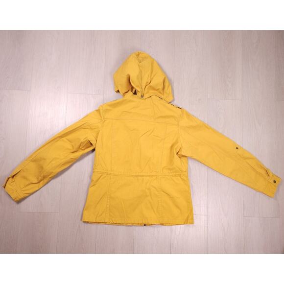 Shinestar XL Mustard Yellow Utility Cotton Jacket with Hoodie Full Zip - Picture 14 of 15